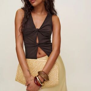 Reformation Tefi Knit Top Brown - Size S